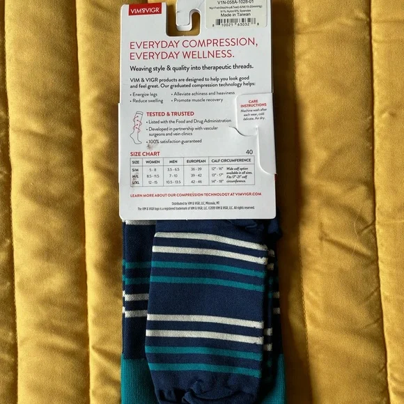 Teal and Navy Compression Socks - Picture 2 of 2